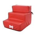thumbnail image 2 of EWASWON Leather Foldable Pet Stairs Detachable Pet Bed Dog Ramp 3 Steps, 2 of 9