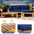thumbnail image 4 of Harper & Bright Designs Outdoor Wooden Seating Group with Table, Patio Conversation Sectional Sofa Set with Waterproof Cushions for Backyard Poolside, Natural, 4 of 18