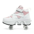 thumbnail image 3 of Boys Girls 2-in-1 Roller Skates & Sneakers Unisex Retractable Wheels Outdoor Fun & Fitness Kick Roller Shoes Children Best Gift, 3 of 12