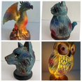 thumbnail image 2 of Animal Table Lamp Stained Glass Stained Night Light Retro Desk Lamps Xmas Gift Boris-Mermaid-15cm, 2 of 4