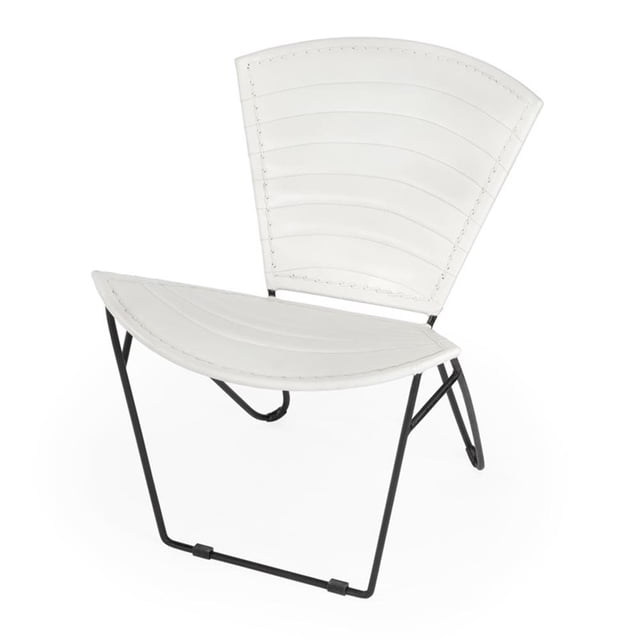 Butler Specialty Felix Fauteuil d'Appoint en Fer et Cuir, Blanc