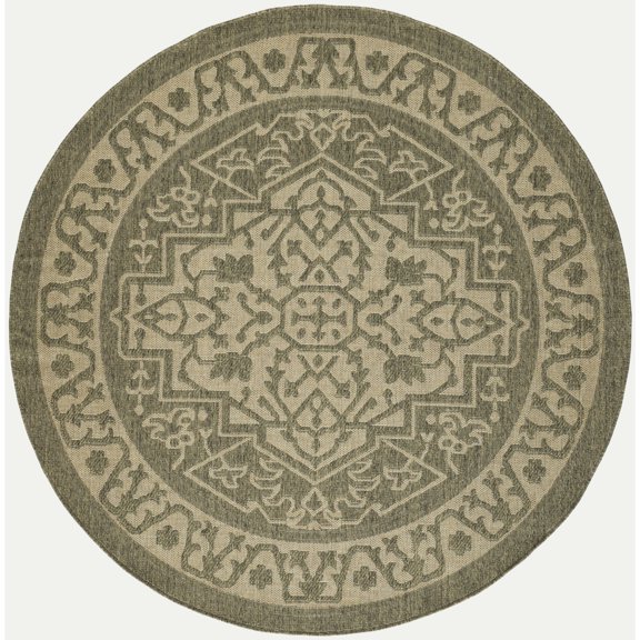 Nourison Tulum 8' x Round Olive Indoor/Outdoor Rug