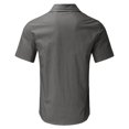 thumbnail image 5 of XDZJLR T-Shirts pour Hommes Décontractés Manches Courtes Unies Col Rabattu Boutons Hauts Formels, 5 of 5