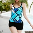 thumbnail image 2 of ZQUUVOU Women's Tankini Set Split Casual Athletic Tummy Control Swimsuit (L-Blue,M), 2 of 7