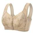 thumbnail image 1 of Women Sexy Lace Front Buckle Prints Underwear Without Rims Vest Lace Plus Size Bra Underwear, 1 of 9