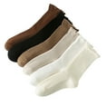 thumbnail image 3 of Namzi 6 pares de calcetines de algodón para mujer, calcetines finos, suaves, cómodos y transpirables, calcetines por encima del tobillo para negocios y ocasiones informales (marrón)., 3 of 5