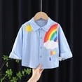 thumbnail image 5 of Ruyang Boys Cute Rainbow Print Shirts Hawaiian Long Sleeve Roll Up Button Down Tee Shirt Tops Spring Summer Clothes, 5 of 6