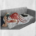 thumbnail image 6 of Animal Soft Flannel Fleece Throw Blanket, Watercolor Art Illustration of King Crab Ink Splatter Design, Cozy Plush for Indoor and Outdoor Use, 50" x 60", Dark Coral Vermilion, by Ambesonne, 6 of 6