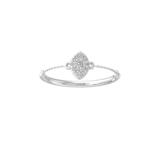 ARAIYA 10K White Gold Round Cluster Diamond Engagement Ring (1/10 cttw, I-J Color, I2-I3 Clarity), Size 10