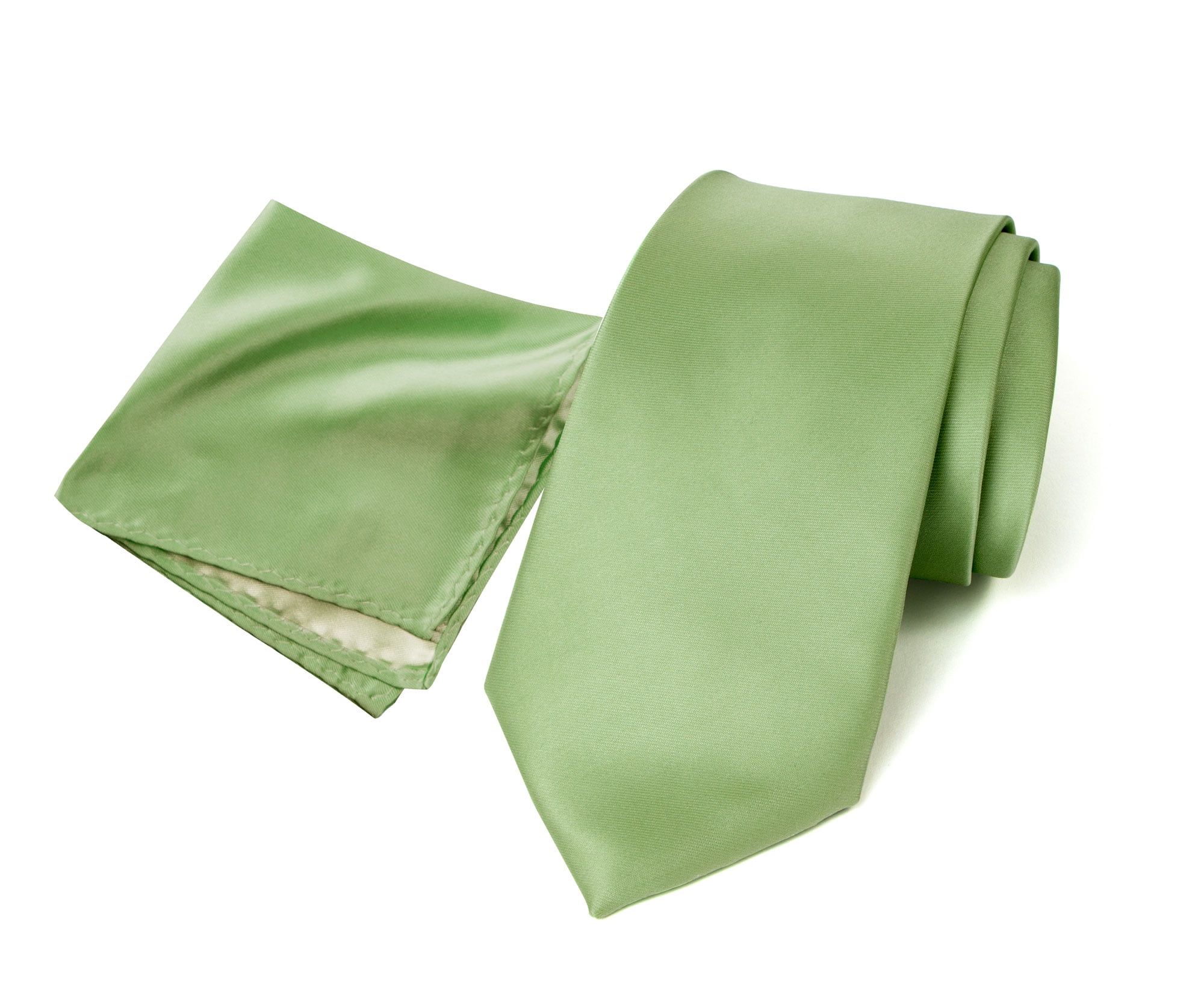 Spring Notion Boys' Satin Zipper Necktie and Handkerchief Set 