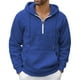 thumbnail image 1 of pstuiky manga larga de hombre, Sudadera con capucha de terciopelo para hombre, con cremallera de un cuarto de pie, manga larga, color liso, informal, para hombre top de hombre m, 1 of 8