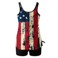 thumbnail image 3 of Trajes de Baño de Mujer Más Tamaño Día de la Independencia Impresión Bowknot Dos Piezas con Pantalones Cortos, Pantalones Cortos de Tamaño Más para las Mujeres, 3 of 8