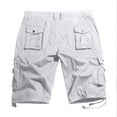 thumbnail image 3 of Honeeladyy Men's Casual Pure Color Outdoors Pocket Beach Work Trouser Cargo Shorts Pant Men Hawaiian Striped Beach Shorts, 3 of 3