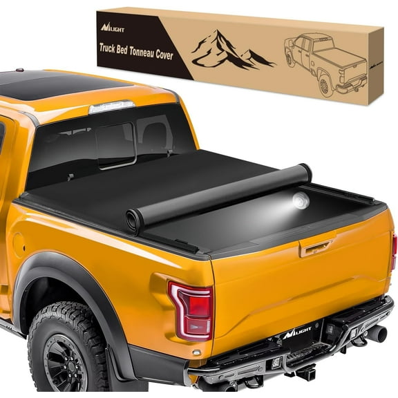 Nilight Soft Roll Up Truck Bed Tonneau Cover Compatible with Ford F150 2015 2016 2017 2018 2019 2020 2021 2022 2023 2024 2025 6.5ft Bed Cover