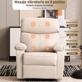 thumbnail image 3 of Sillon Masajeador, Sillon Reclinable de 360° Adultos Tipo Cine 8 Modos de Masaje con Soporte Lumbar, Reposapiés Retráctil, Sillas Giratorias Manuales para Sala de Estar y Dormitorio (Beige), 3 of 9