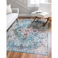 thumbnail image 2 of Unique Loom Charm Modern Area Rug 9' x 12' Rectangle Teal/Ivory, 2 of 2