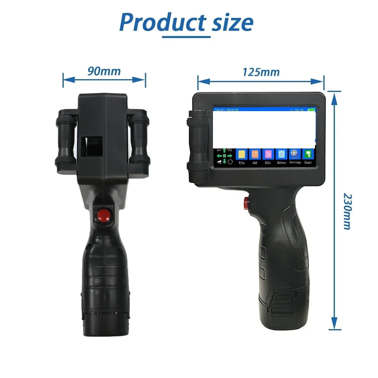 12.7mm Portable Printer Handheld Inkjet Printer Without Ink Text QR Barcode Batch Number Date Label Printer ,Widely Use