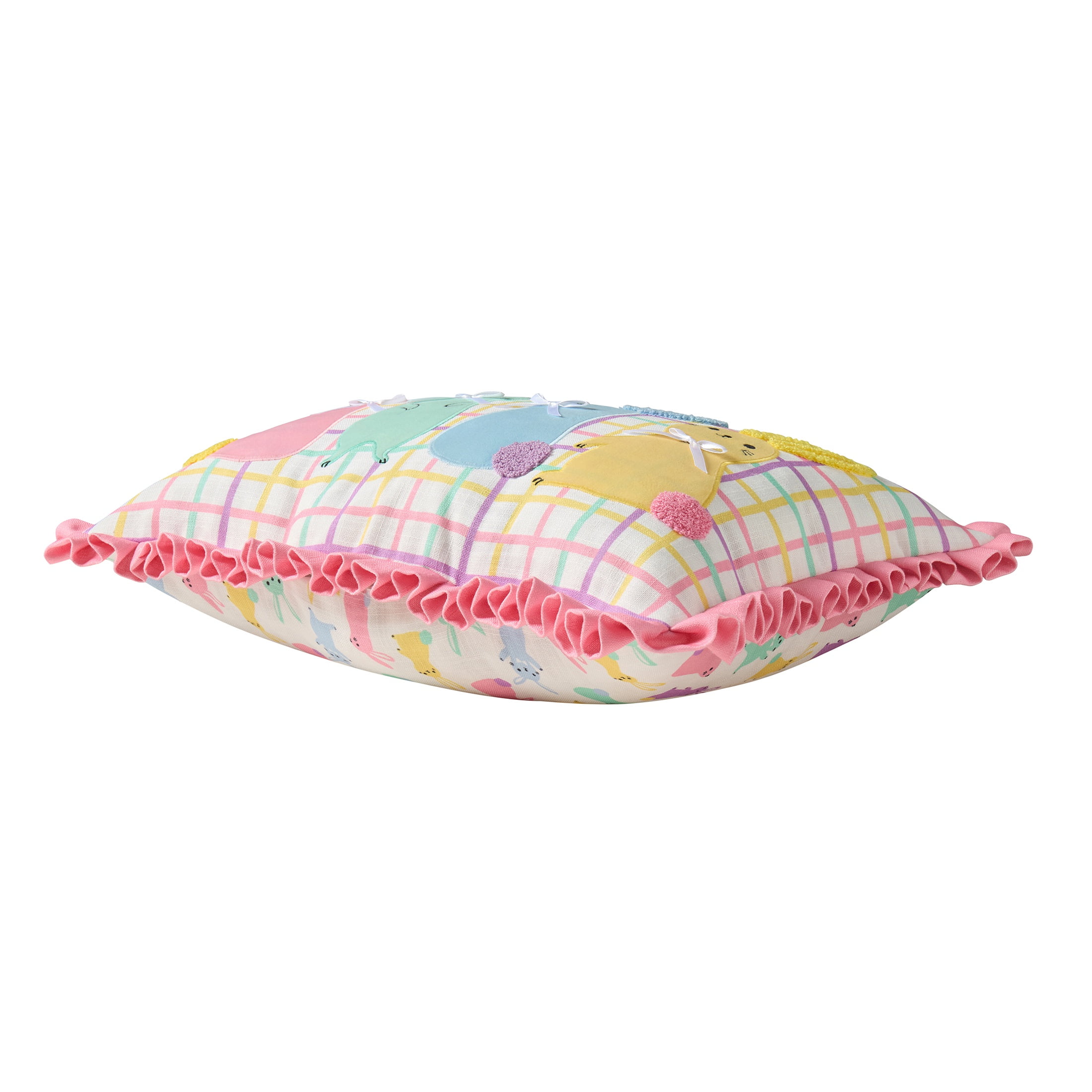 Hallmark 14" x 20" Multicolor Bunny BFFs Reversible Decorative Pillow