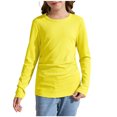 thumbnail image 2 of Camisas lisas de manga larga, lindas blusas casuales elegantes con cuello redondo, ropa, camisas de cuello redondo, top de poliéster para niña, 2 of 6