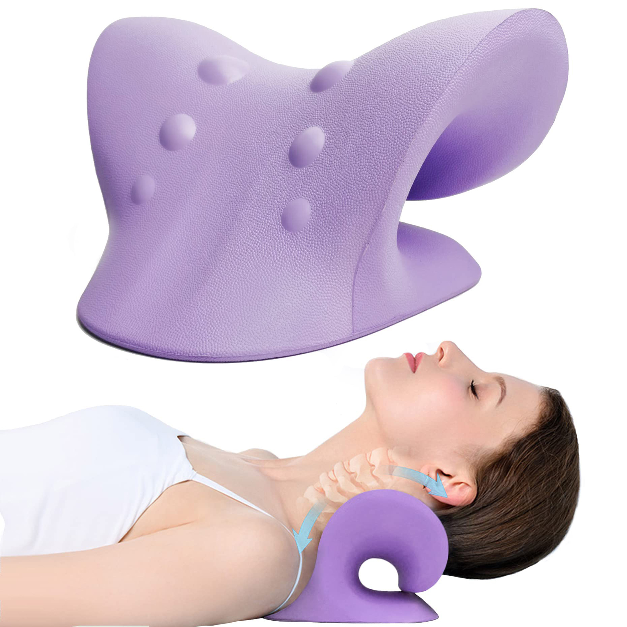 Longrv Neck and Shoulder Relaxer - Cervical Traction Device for TMJ Pain  Relief and Cervical Spine Alignment, Chiropractic Pillow, Neck Stretcher -  Walmart.com