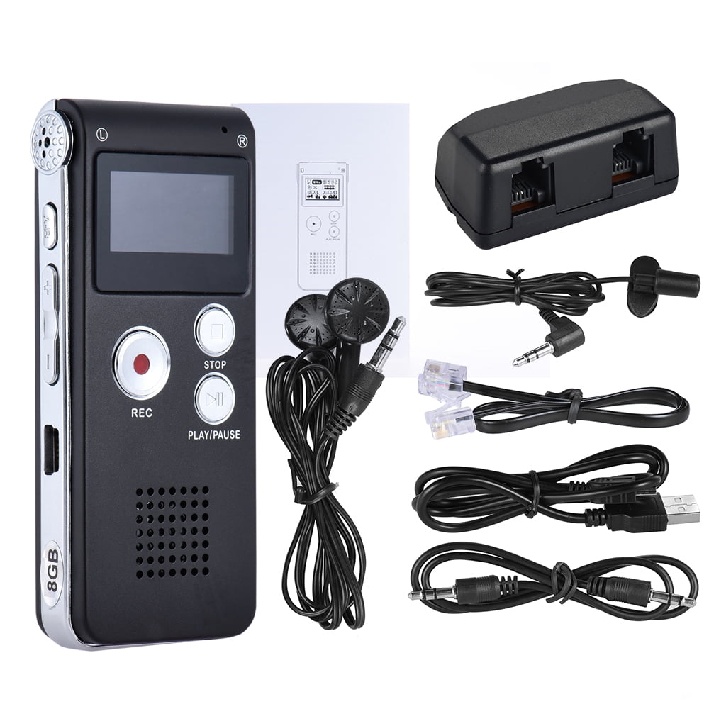 8GB Intelligent Digital Audio Voice Phone Recorder Dictaphone MP3 Music Player Voice Activate VAR A-B Repeating