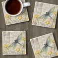 thumbnail image 4 of Thirstystone Dragonfly Poppies 4-Pack Tumbled Tile Coasters, 4 of 7