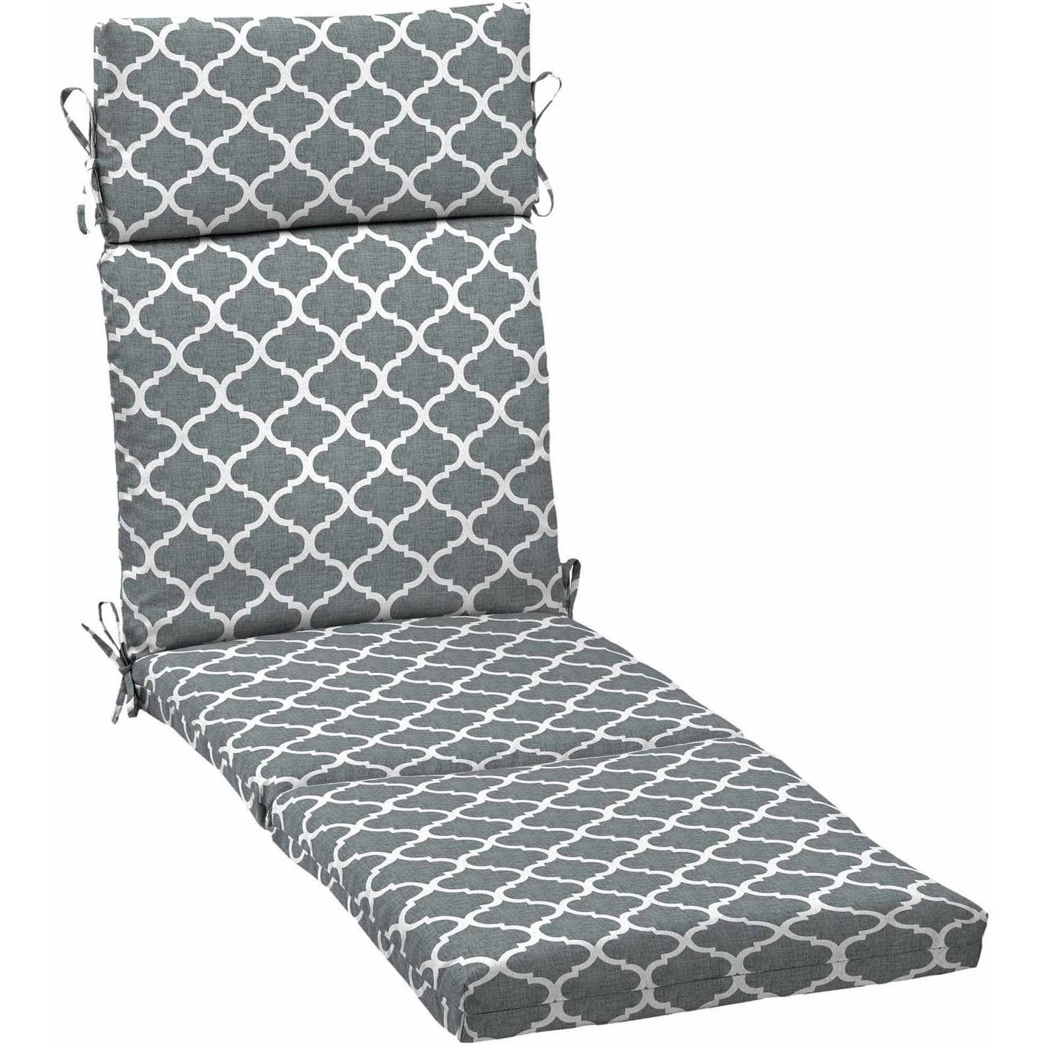 Mainstays Outdoor Patio Chaise Lounge Cushion, Multiple Patterns