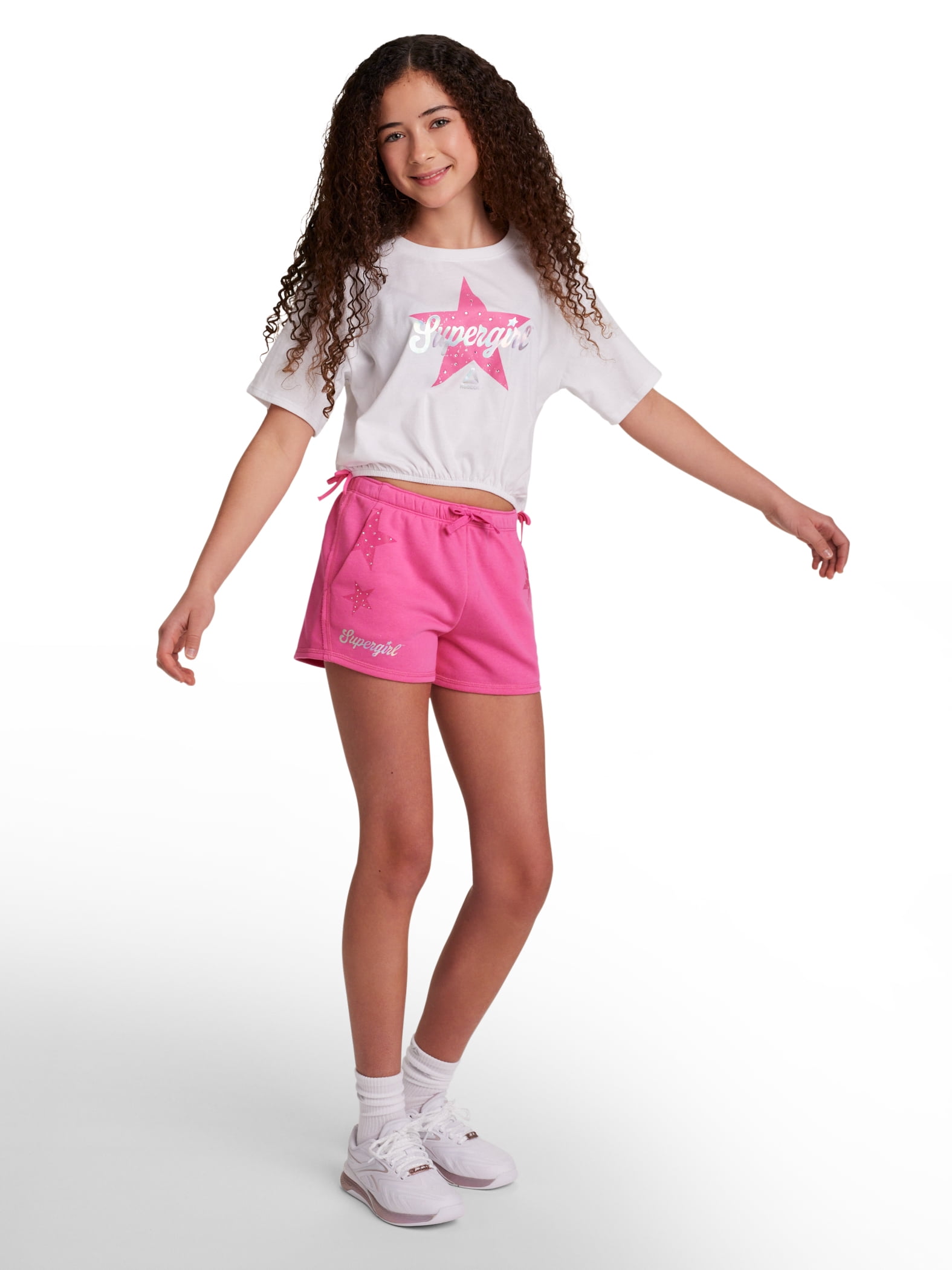 Reebok Girl's Supergirl Glam Graphic T-Shirt, Sizes 4-18