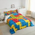 thumbnail image 3 of jejeloiu Game Gaming Bedding Comforter Set,3D Building Blocks Twin Comforter Sets,Cartoon Toy Brick Bedding Set For Boys Teens,Breathable Home Decor Reversible,2 Pieces, 3 of 8