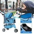 thumbnail image 3 of Bestpet 3 Wheel Collapsible Pet Stroller, Blue, 3 of 7