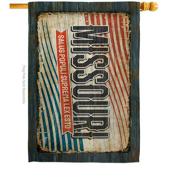 Americana Home & Garden H140970-BO 28 x 40 in. Missouri Vintage American State House Flag with Double-Sided Horizontal Decoration Banner Garden Yard Gift