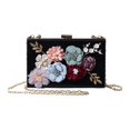 thumbnail image 2 of Bolso de embrague de flores acrílicos bolso de la noche bolso para la noche para eventos nocturnos noches de baile de graduación de cumpleaños de año negro, 2 of 8