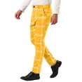 thumbnail image 5 of NOMADIC NOOK Men's Slim Fit Flat Front Plaid Pattern Dress Pants 2 Pack, 5 of 6