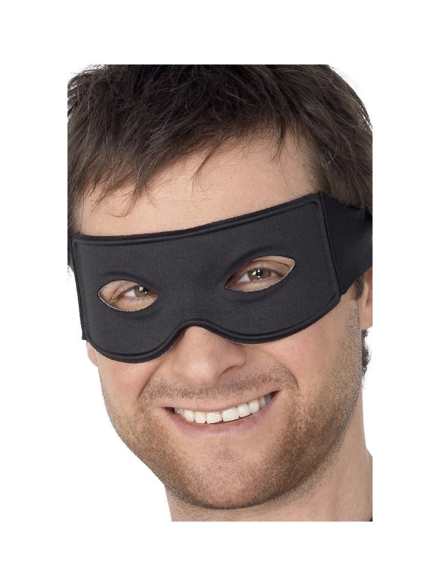 18" Black Bandit Unisex Adult Halloween Eye Mask and Tie Scarf Costume