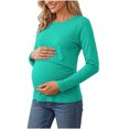 thumbnail image 2 of SBYOJLPB Maternity Tops for Women Solid Color Long Sleeve Round Neck Leisure Pregnancy Clothes Top, 2 of 9