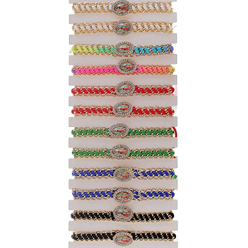 12 Pieces Virgin Mary/ San Benito / San Judas Tadeo Bracelets Rosary Bracelets Gift for Women Men Little Boys & Girls (Virgin Mary)