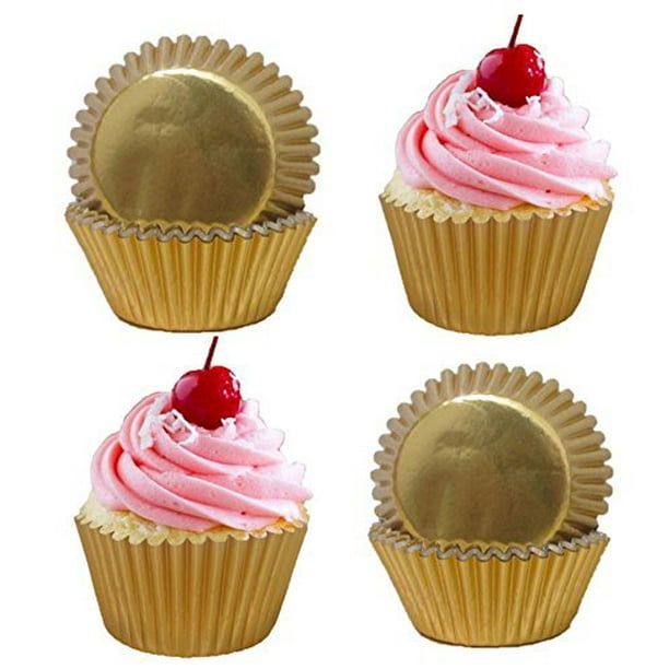 400 Gold Foil Cupcake Paper Baking Cups Metallic Muffin Liners Standard