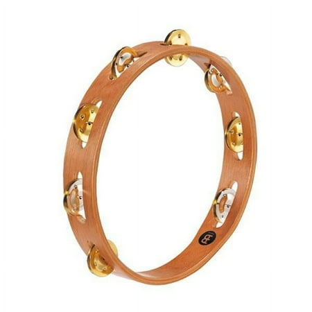 Meinl 10" Recording Combo Wood Tambourine with Single Row Jingles, Super Natural