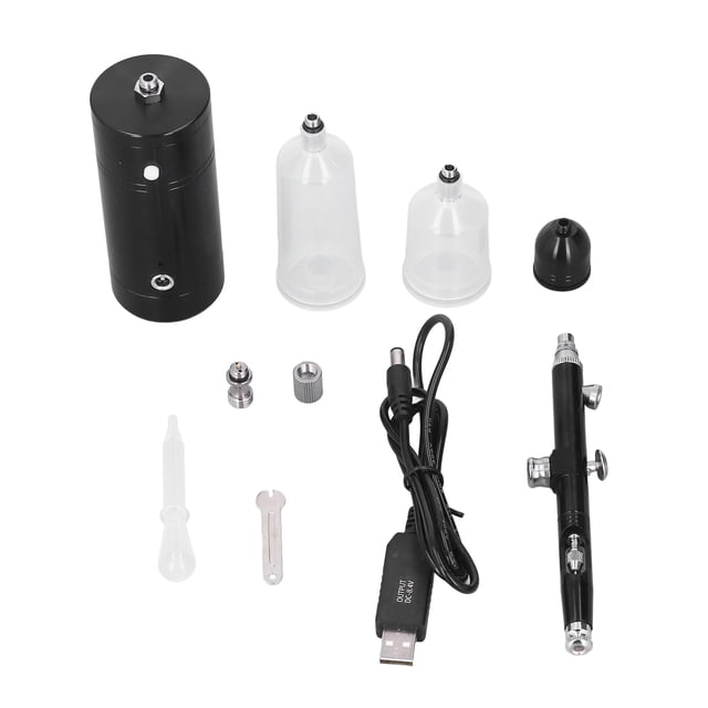 Kit de aerógrafo inalámbrico portátil Ticfox recargable 18 psi negro