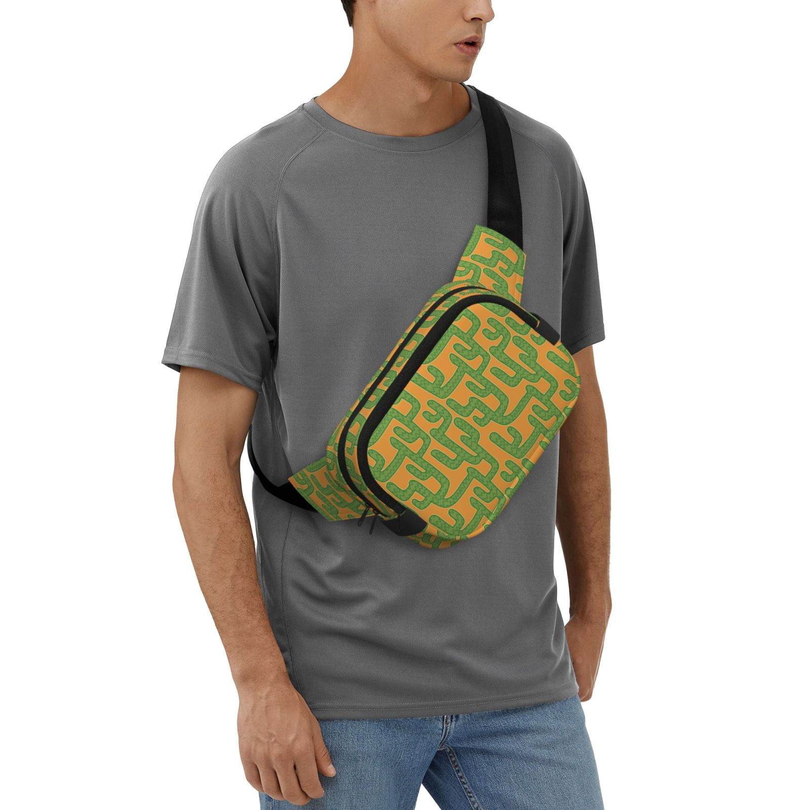 Picia Cactus 2 Print Square Double-Layer Waist Bag Mini Adjustable Waist Belt Bag Exercise Running Travel Hiking