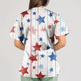thumbnail image 4 of LHVUOA Womens 4th of July Scrub Tops Vintage Star and Stripes Printed Short Sleeve Tops Plus Size Loose Fit Independence Day Nursing Uniforms, 4 of 4