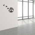 thumbnail image 5 of Arte de pared del árbol de la vida de metal negro - Escultura de pared de 3 pájaros voladores - Decoración de dormitorio interior y exterior, decoración moderna de pared redonda ER, 5 of 5