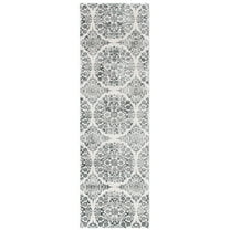 SAFAVIEH Isabella Johna Suzani Runner Rug, Charcoal/Ivory, 2' x 8'