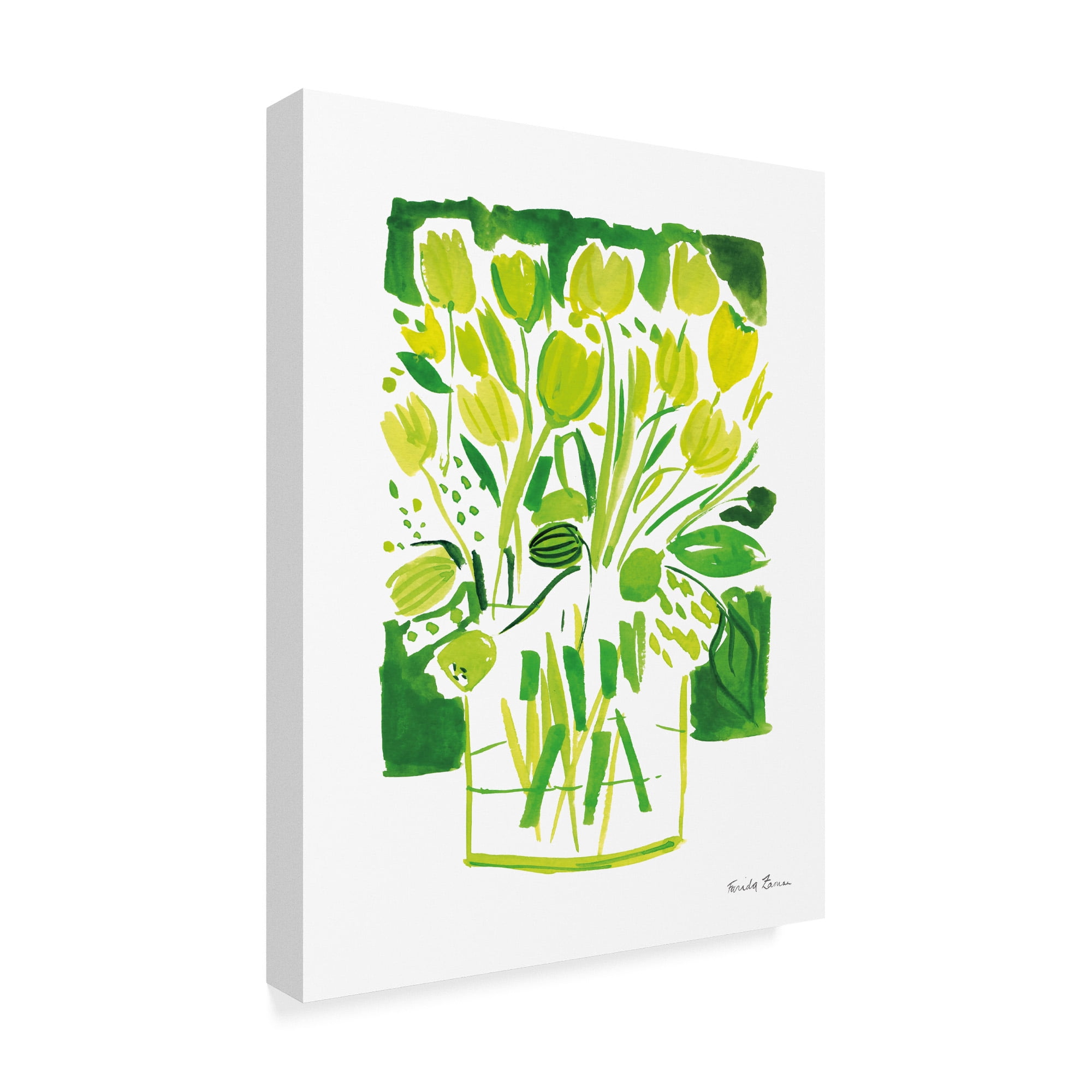 Trademark Fine Art 'Lemon Green Tulips I' Canvas Art by Farida Zaman