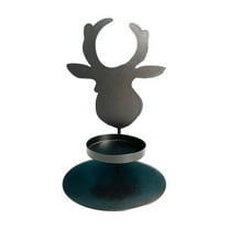 Hvmvliv Christmas Candle Holders Deer Shaped with Snowflake Star - Iron Holders for Holiday Table Decoration, Unique Design for Home Gifts, Creates Romantic Ambiance Black