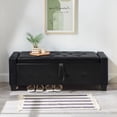 thumbnail image 2 of GZXS 48" Storage Ottoman Bench with Tufted Padded Seat, PU Leather Upholstered Bench for Bedroom, Living Room, Entryway, Hallway, Supports 300lbs, Black, 2 of 9