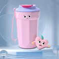 thumbnail image 1 of Taza de Camping de dibujos animados de 450ML, taza de vacío portátil, recipiente para bebidas de acero inoxidable (rosa), 1 of 3