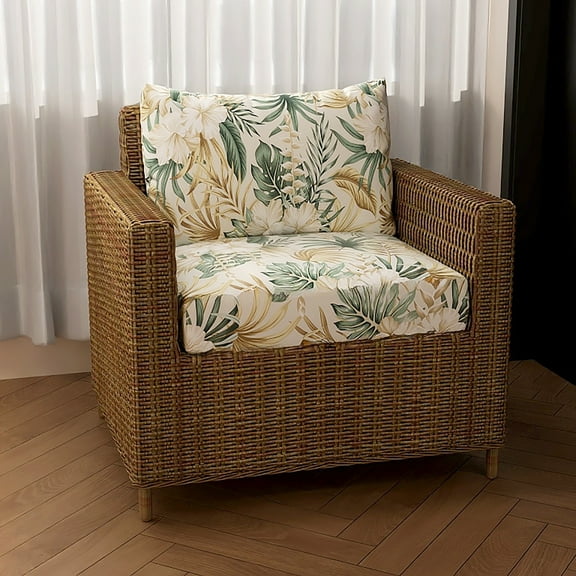 2- Piece Sofa Printed Cushion Cushion Rattan Chair Sofa Set Cushion Set for Garden Outdoor Patio