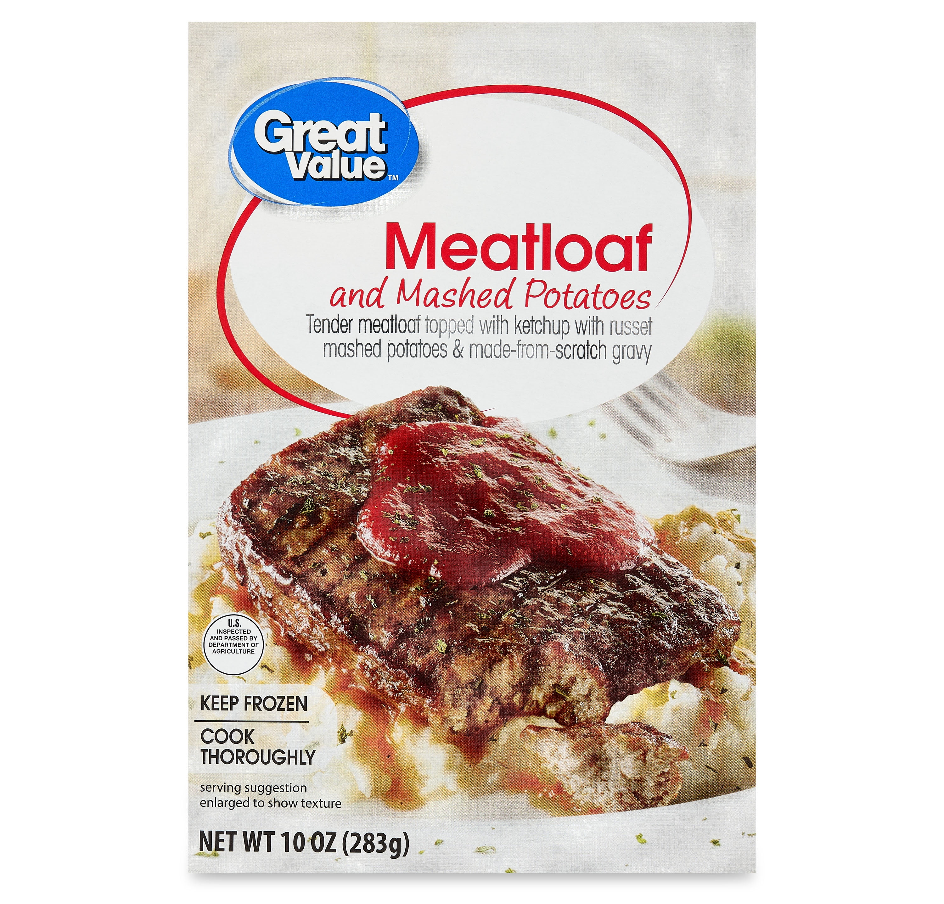 Great Value Meatloaf and Mashed Potatoes, 10 oz (Frozen)