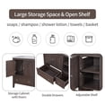 thumbnail image 3 of Dasun 36" Bathroom Vanity with Ceramic Basin, Bathroom Storage Cabinet with Two Doors and Drawers, Solid Frame, Metal Handles, Brown, 3 of 5
